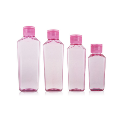 100ml 150ml 200ml 250ml Pink Cosmetic Pet Plastic Bottle With Flip Top Cap