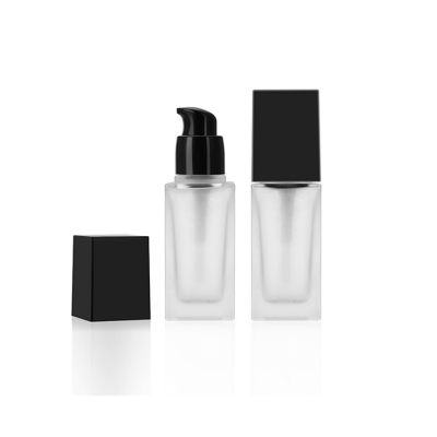 Mini Square Portable Travel 20Ml 30Ml 40Ml Frosted Glass Lotion Bottle