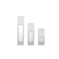 Clear Double Wall Plastic Cosmetic Bottle 15Ml 30Ml 50MlL Square Acrylic Bottle